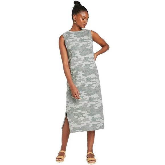 Universal Thread Midi Dress Jersey Camo Sleeveless Size XS - Picture 1 of 7